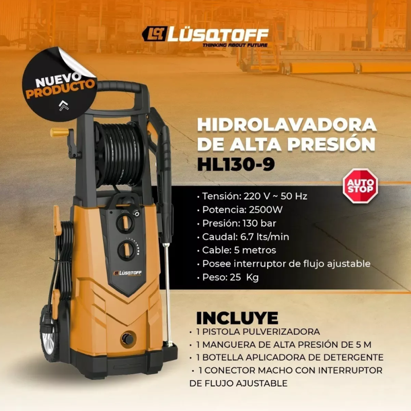 Hl130 Hidrolavadora Electrica 130BAR 2500W – HL130-9 – LUSQTOFF – MAQUITOOLS